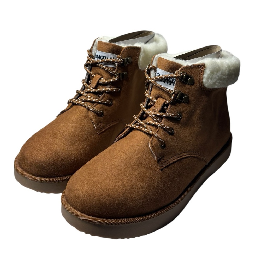 Magellan Outdoors Women's Platform Lace Up Cozy Boots Ankle Hiking Casual New